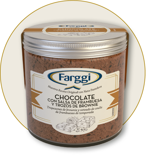 Chocolate Salsa Frambuesa Trozos Brownie