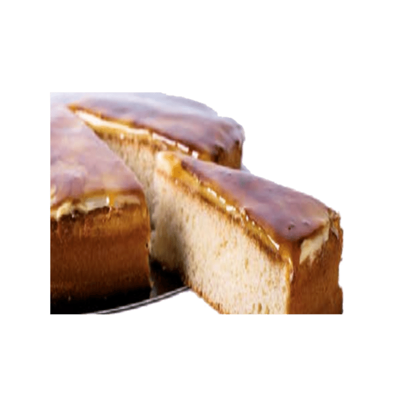 Porción de tarta de crema catalana